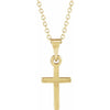 14K Rose Gold 15.23x7.38 mm Cross Necklace - Elegant Polished Design