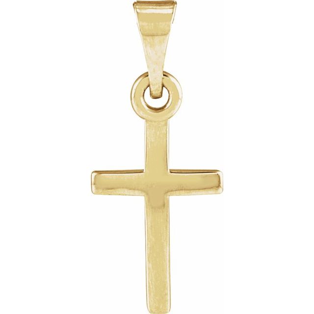 14K Yellow Gold 17x11.5 mm Elegant Cross Pendant