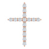 14K White Gold 1/6 CTW Natural Diamond Cross Necklace