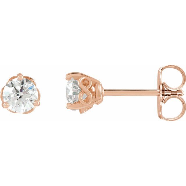 Sterling Silver Natural Diamond Infinity-Inspired Earrings