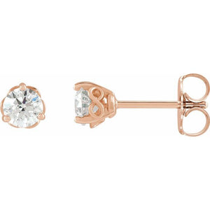 Sterling Silver Natural Diamond Infinity-Inspired Earrings