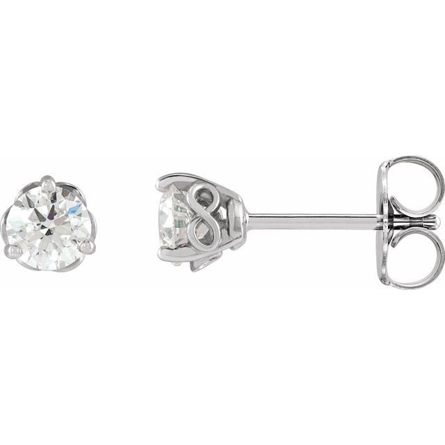 Sterling Silver Natural Diamond Infinity-Inspired Earrings