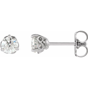 Sterling Silver Natural Diamond Infinity-Inspired Earrings