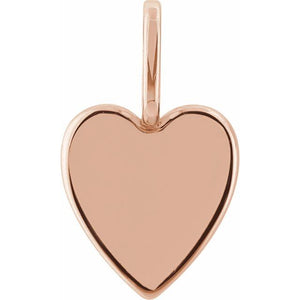 14K Gold Engravable Elongated Heart Charm/Pendant