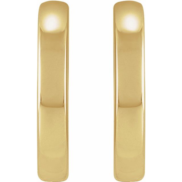 14K Yellow/White Hinged 14 mm Hoop Earrings