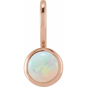 Natural White Opal & more gem options* Pendant | 14K Gold, Silver & Platinum | 5 Mm | Round | Polished (V2.3)