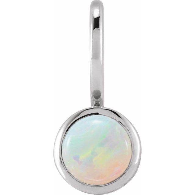 Natural White Opal & more gem options* Pendant | 14K Gold, Silver & Platinum | 5 Mm | Round | Polished (V2.3)