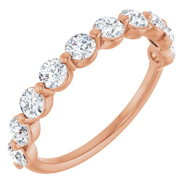 14K Gold & Platinum Lab-Grown Diamond Anniversary Band - Options Available