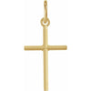 14K Yellow Gold Cross Pendant – Elegant 13x8.5 mm Design