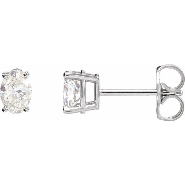 1/5 CTW Natural Diamond 4-Prong Lightweight Earrings in 14K Gold & Platinum
