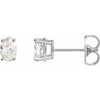 14K White Gold Oval Natural Diamond Earrings with 1/2 CTW