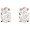 14K White Gold Oval Natural Diamond Earrings with 1/2 CTW