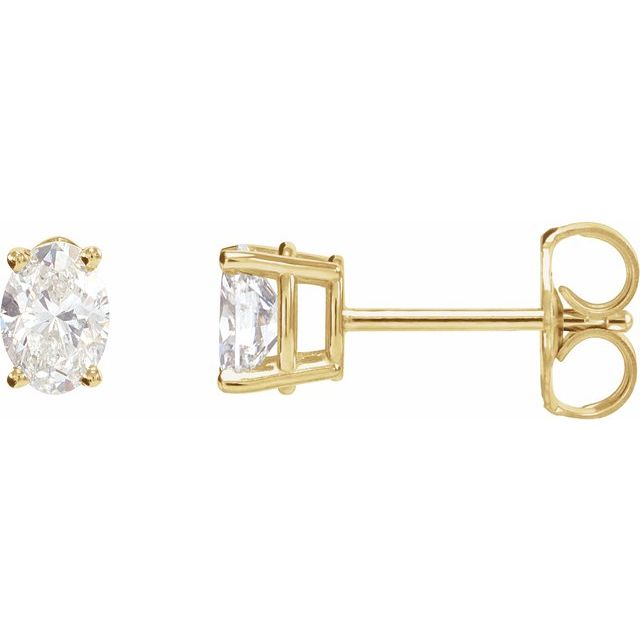 1/5 CTW Natural Diamond 4-Prong Lightweight Earrings in 14K Gold & Platinum