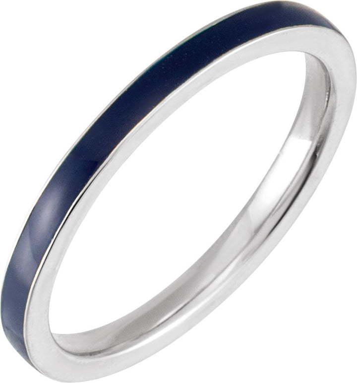 Use the Enamel Stackable Ring, 14K - White or Yellow Gold. Red, Green, or Blue Enamel. to create alt text