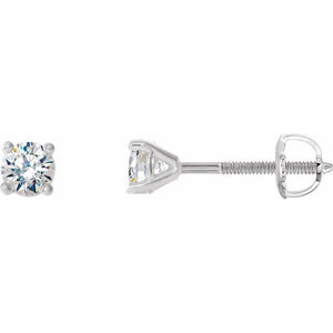 1/8 CTW Natural Diamond 4-Prong Cocktail-Style Earrings in 14K Gold, Silver & Platinum