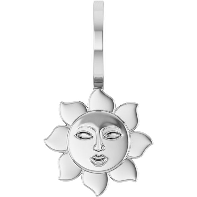 14K Gold Sun Charm Pendant - Options Available