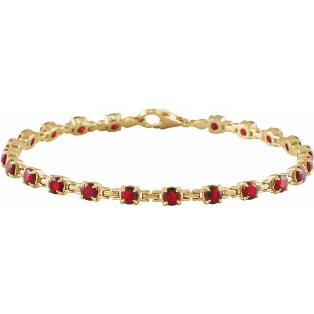 14K Gold Lab-Grown Blue Sapphire Line Bracelet