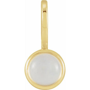 Natural White Opal & more gem options* Pendant | 14K Gold, Silver & Platinum | 5 Mm | Round | Polished (V2.3)