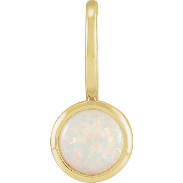 Natural White Opal & more gem options* Pendant | 14K Gold, Silver & Platinum | 5 Mm | Round | Polished (V2.3)