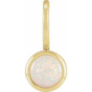 Natural White Opal & more gem options* Pendant | 14K Gold, Silver & Platinum | 5 Mm | Round | Polished (V2.3)