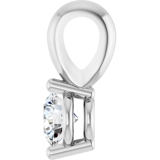 Sterling Silver 2-Prong Solitaire Basket Pendant - Options Available