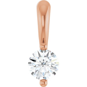 Sterling Silver 2-Prong Solitaire Basket Pendant - Options Available