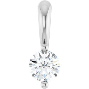 Sterling Silver 2-Prong Solitaire Basket Pendant - Options Available