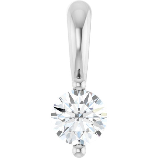 Sterling Silver 2-Prong Solitaire Basket Pendant - Options Available