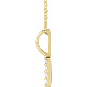 Platinum 1/6 CTW Natural Diamond Vertical Bar Necklace - Elegant Design