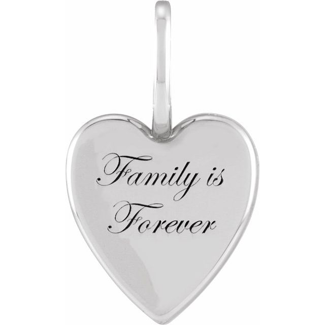 Family Is Forever Heart Charm Pendant Crafted in 14K Gold, Silver & Platinum