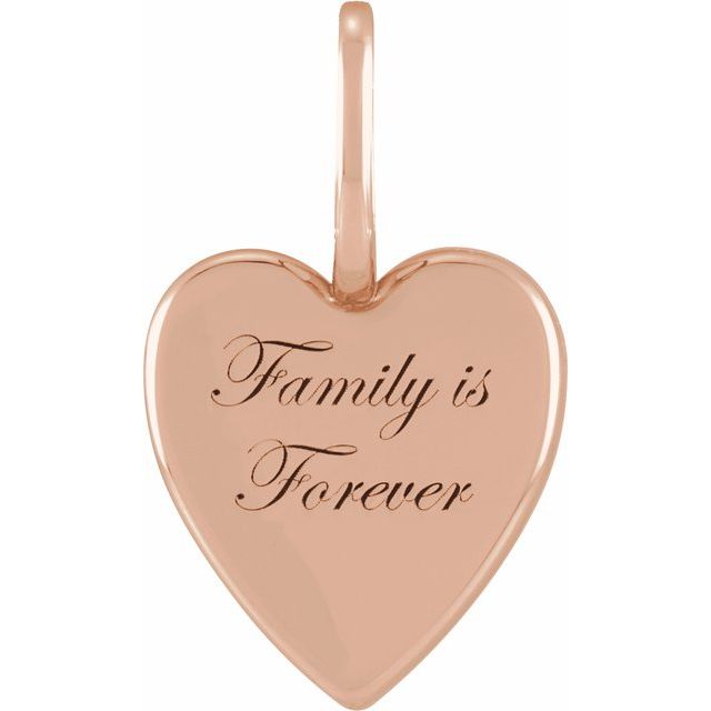 Family Is Forever Heart Charm Pendant Crafted in 14K Gold, Silver & Platinum