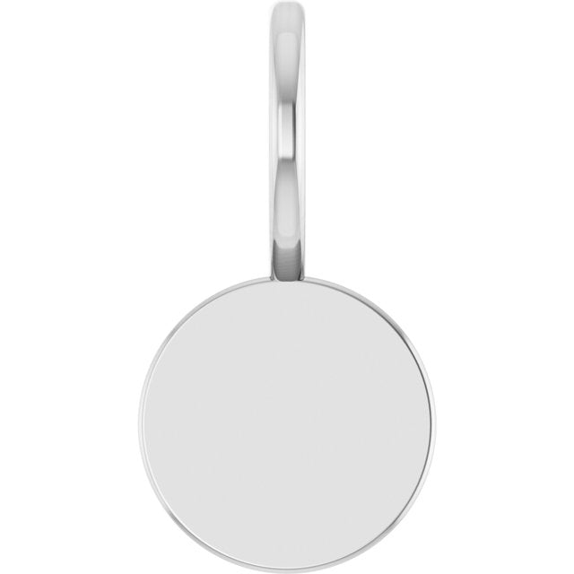 Engravable Platinum Disc Pendant - Personalized Luxury Charm