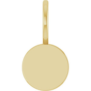 14K Gold Engravable Disc Charm/Pendant