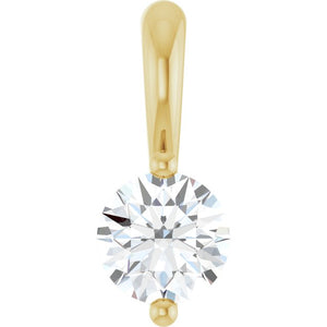 Sterling Silver 2-Prong Solitaire Basket Pendant - Options Available