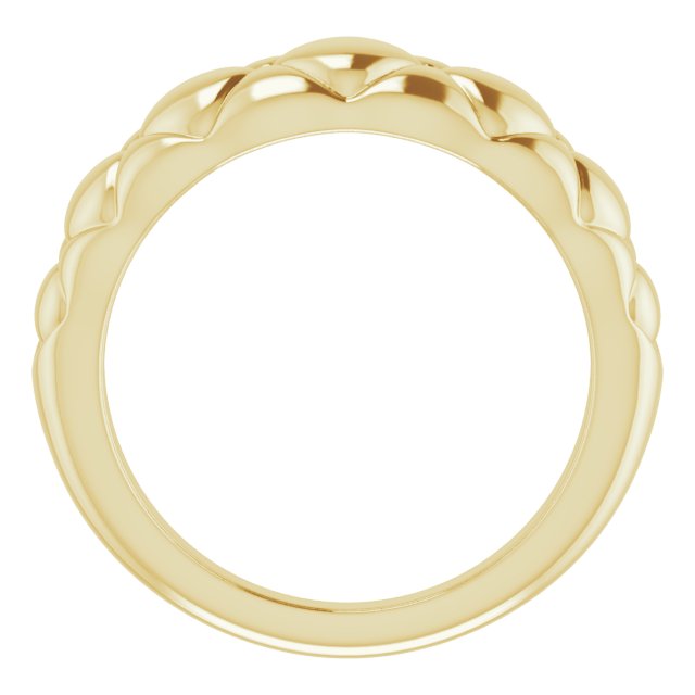 Use the 14K Yellow Gold, Quilted Petite Dome Ring to create alt text