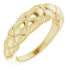 Use the 14K Yellow Gold, Quilted Petite Dome Ring to create alt text