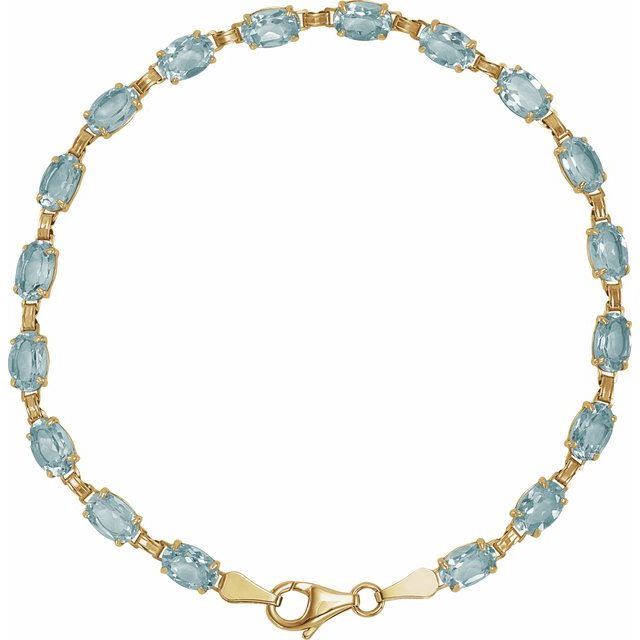 14K Gold Lab-Grown Blue Sapphire Bracelet
