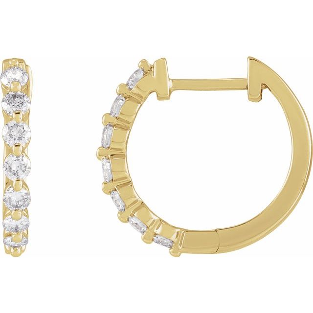 1/2 Ctw Natural Diamond Hoop Earrings