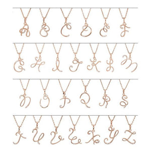 1/100 CTW Natural Diamond Round Initial Necklace in 14K Gold