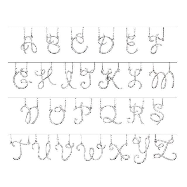 0.08 CTW Natural Diamond Initial Necklace in 14K Gold