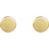 Engravable 14K White Gold Disc Earrings - Polished Design