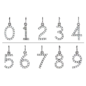 14K Gold Diamond Number Charm/Pendant