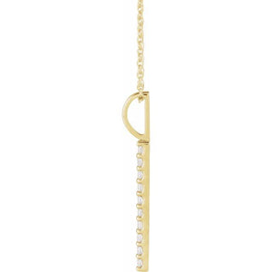 Platinum 1/6 CTW Natural Diamond Vertical Bar Necklace - Elegant Design