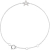 14K White Gold, 6-7 Inch Natural Diamond Initial A Bracelet