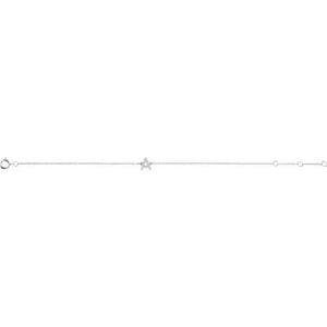 14K White Gold, 6-7 Inch Natural Diamond Initial A Bracelet