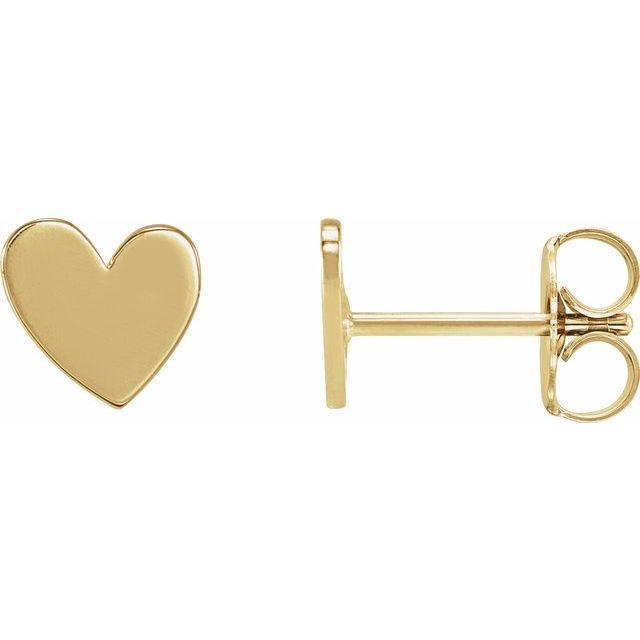 14K Gold Asymmetrical Heart Earring