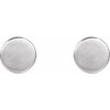 Engravable 14K White Gold Disc Earrings - Polished Design