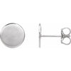 Engravable 14K White Gold Disc Earrings - Polished Design