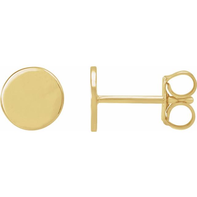 14K Gold Engravable Disc Earrings