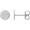 Engravable 14K White Gold Disc Earrings - Polished Design